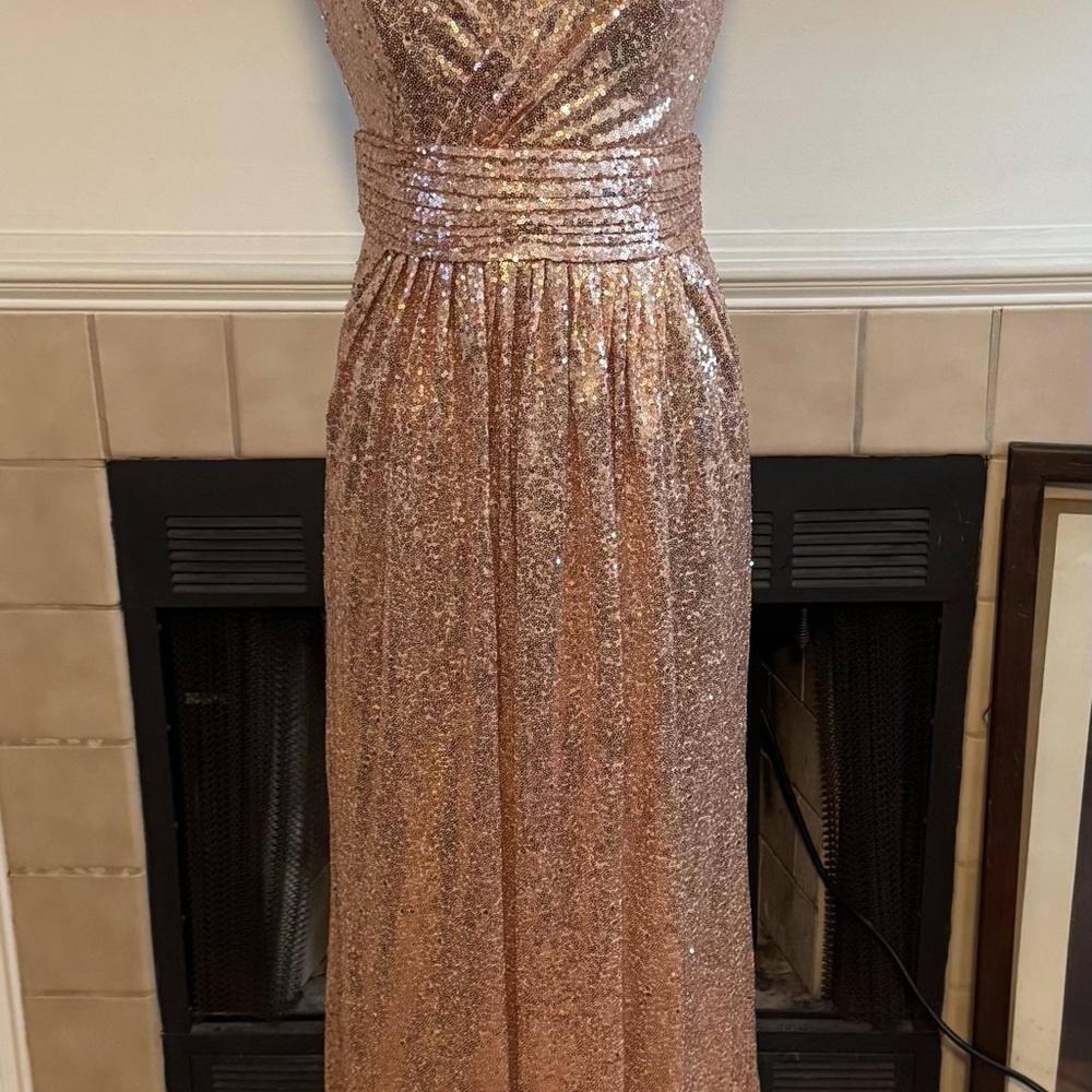 Kate Kasin Rose Sequined Party Dress